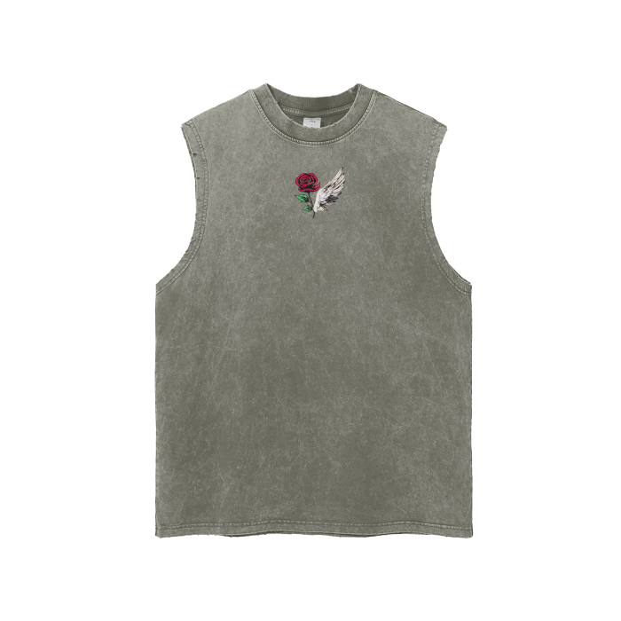 ROSE & WINGS - Frayed Hem Tank Top