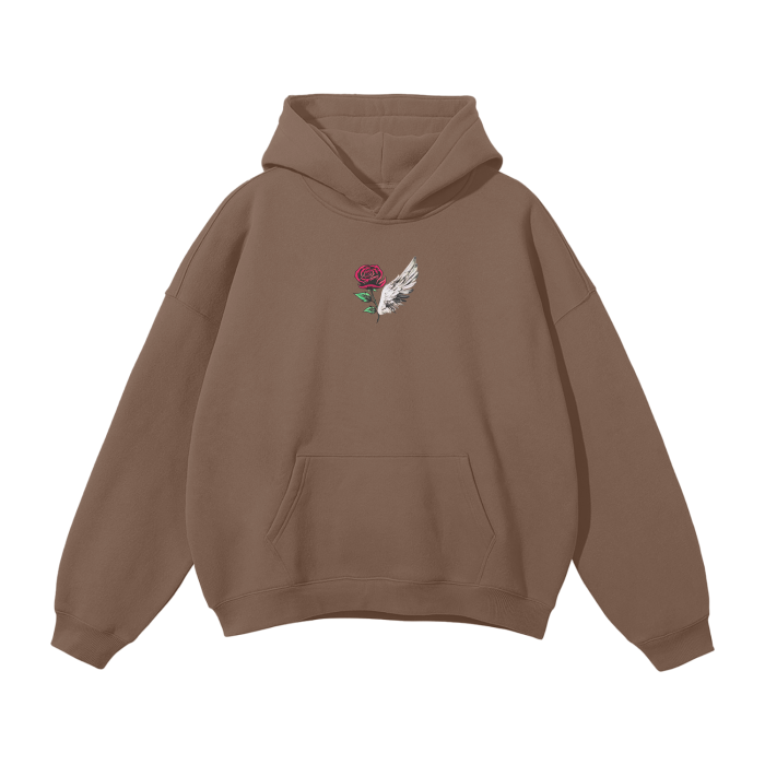 ROSE & WINGS -Oversized Fleece Hoodie