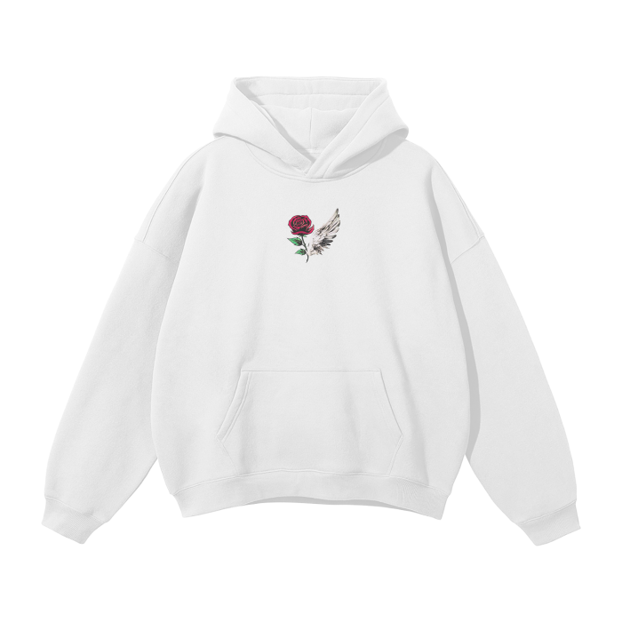 ROSE & WINGS -Oversized Fleece Hoodie