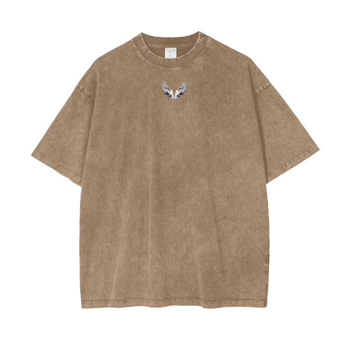 “SIMPLE WINGS” - Acid Wash Oversize T-Shirt