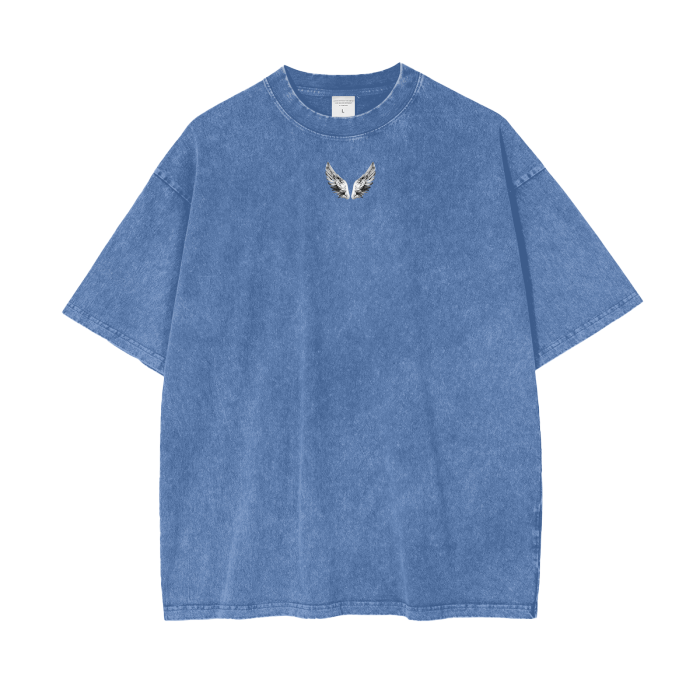 “SIMPLE WINGS” - Acid Wash Oversize T-Shirt