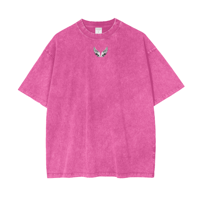 “SIMPLE WINGS” - Acid Wash Oversize T-Shirt