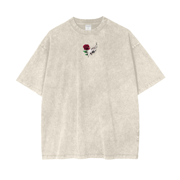 ROSE & WINGS - Acid Wash Oversize T-Shirt