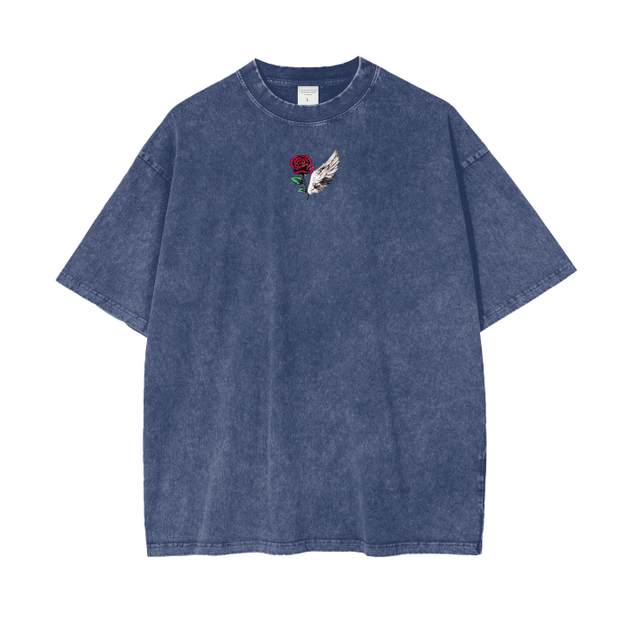 ROSE & WINGS - Acid Wash Oversize T-Shirt