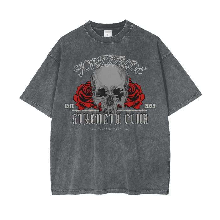 Fortitude Strength Club - Oversize Snow Washed T-Shirt