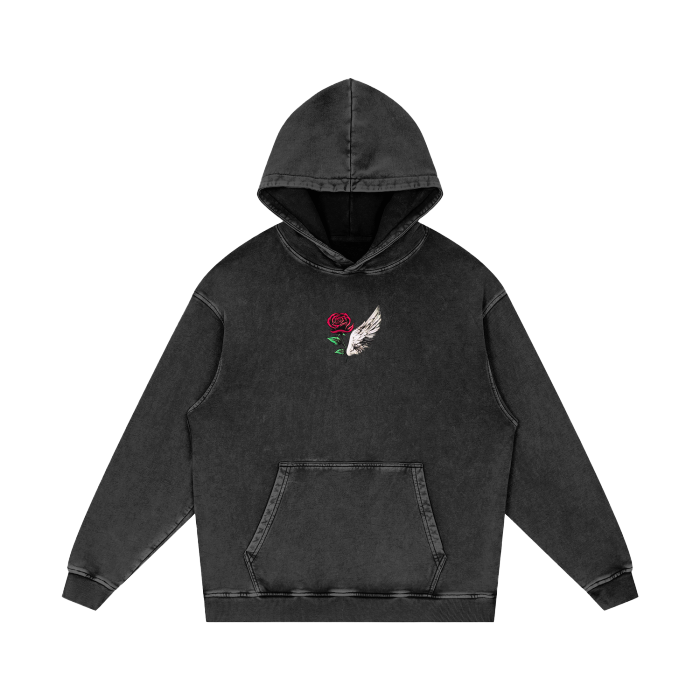 ROSE & WINGS - Acid Wash Oversize Hoodie