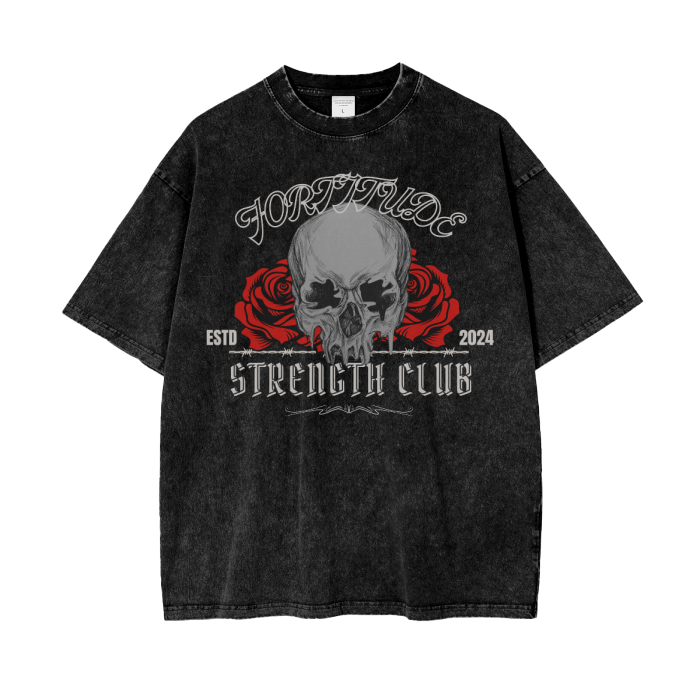 Fortitude Strength Club - Oversize Snow Washed T-Shirt