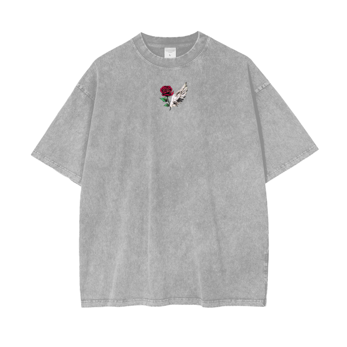 ROSE & WINGS - Acid Wash Oversize T-Shirt