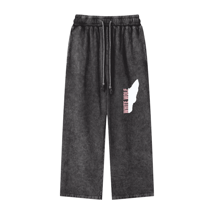 WHITE WOLF - Acid Wash Sweatpants