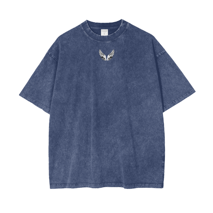 “SIMPLE WINGS” - Acid Wash Oversize T-Shirt