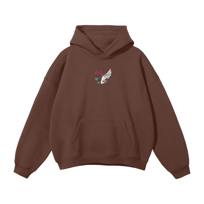 ROSE & WINGS -Oversized Fleece Hoodie