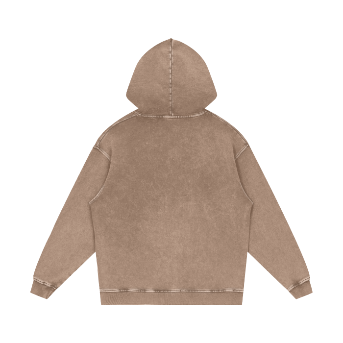 White Wolf & Rose - Acid Wash Oversize Hoodie