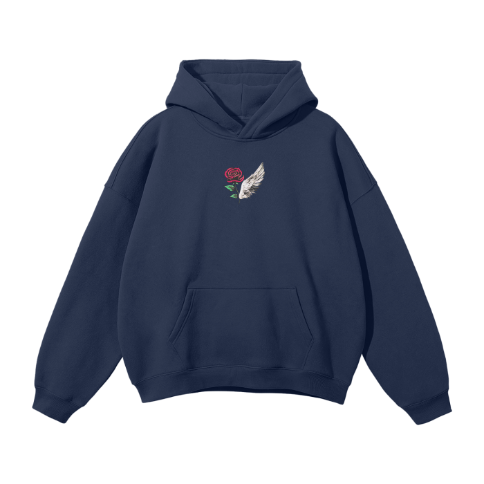 ROSE & WINGS -Oversized Fleece Hoodie