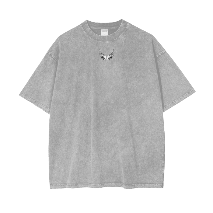 “SIMPLE WINGS” - Acid Wash Oversize T-Shirt